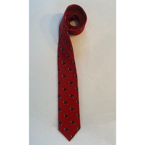 Chipp Kennel Club Australian Shepherd Neck Tie 100% Silk Red EUC 3.25”Wx60”L - Picture 1 of 6